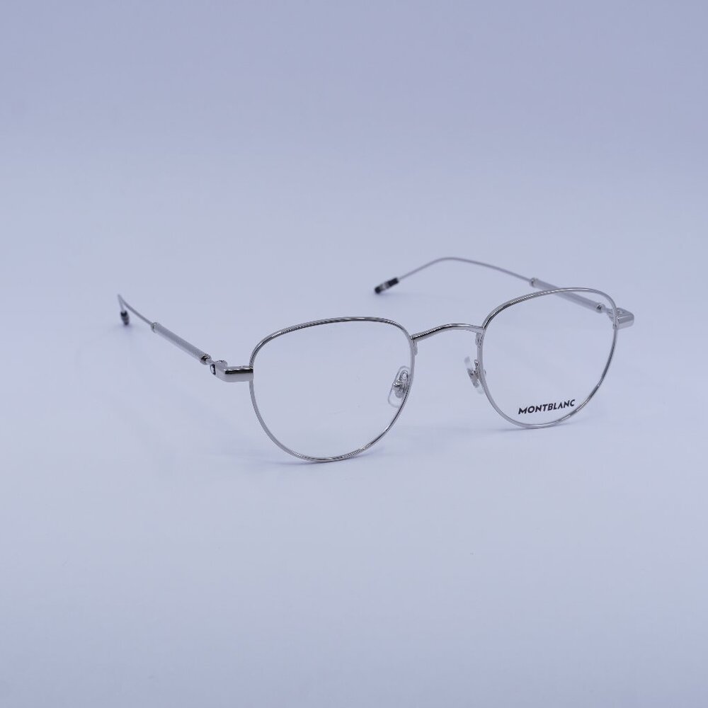 Montblanc MB0111O 001 Eyeglasses Silver 49mm Geometric Frame